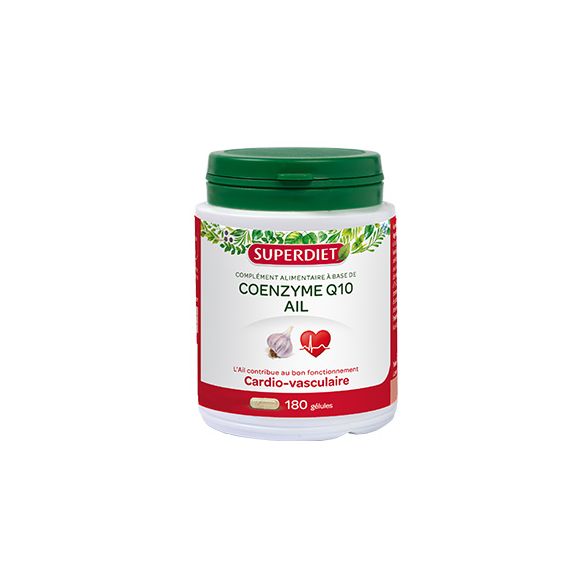 Coenzyme Q10 + Ail Super Diet - boite de 180 capsules
