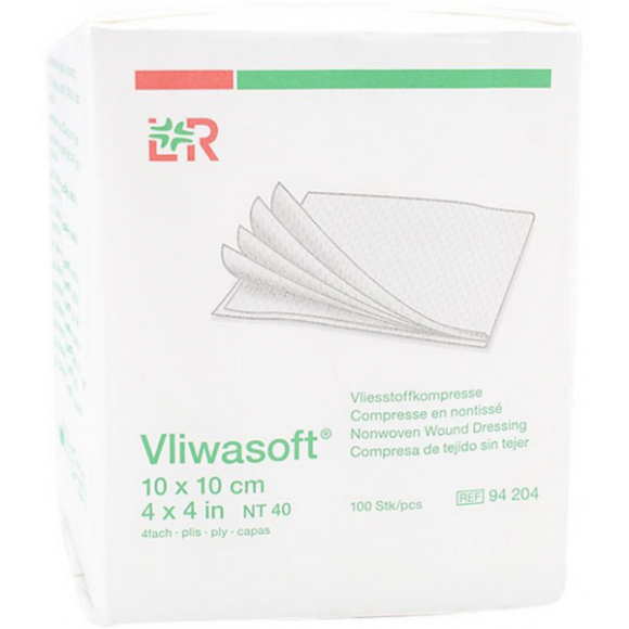 Compresse nontissée non stérile Vliwasoft 10x10cm Lohmann & Rausher - boite de 100 compresses