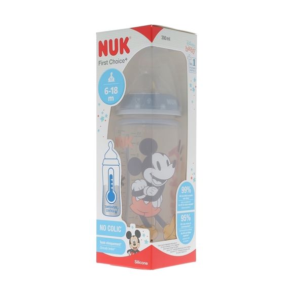 First Choice+ Biberon Temperature Control Disney Baby 6-18 mois NUK - biberon de 300 ml