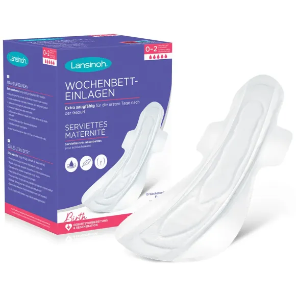 Serviettes maternité Lansinoh - boite de 10 serviettes maternité
