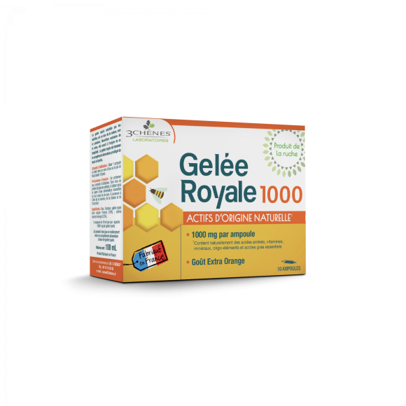 Gelée royale 1000 mg Les 3 Chênes - boîte de 20 ampoules