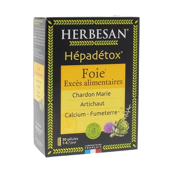 Hépadétox Herbesan - boîte de 30 gélules