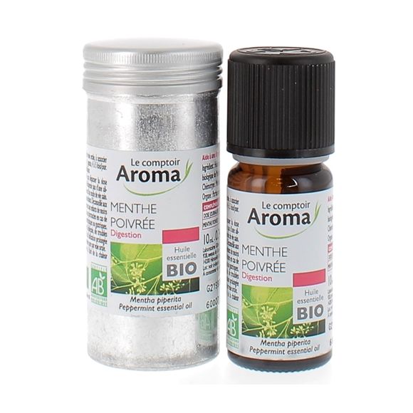 Huile essentielle de Menthe Poivrée Le Comptoir Aroma - flacon de 10 ml