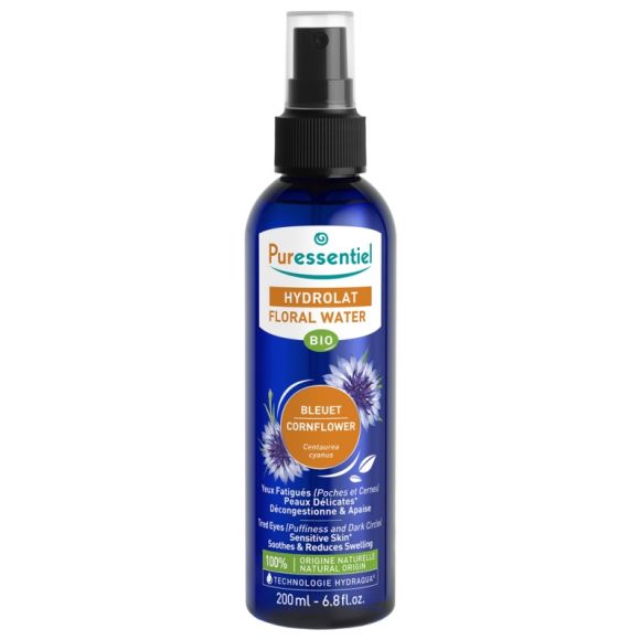 Hydrolat eau florale bleuet bio Puressentiel - spray de 200 ml
