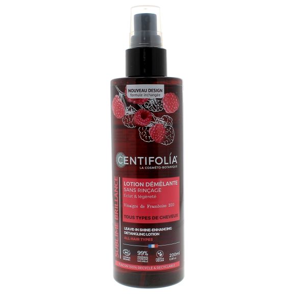 Lotion démêlante sans rinçage au vinaigre de framboise Centifolia - flacon de 200ml