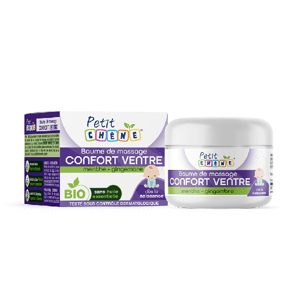 Petit Chêne baume de massage confort ventre bio Les 3 Chênes - pot de 40ml