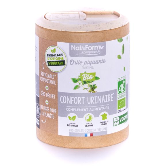 Racine d'ortie piquante Bio Ecoresponsable Nat&Form - Boite de 200 gélules