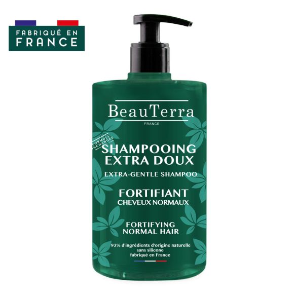 Shampooing Extra Doux Fortifiant BeauTerra - flacon-pompe de 750ml