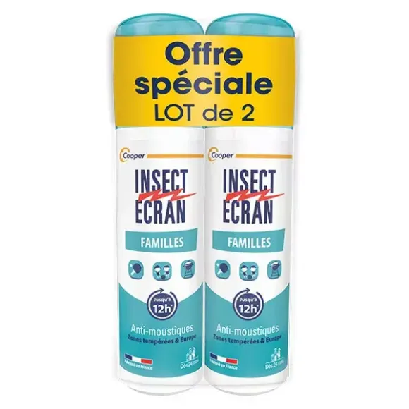 Spray répulsif anti-moustiques famille Insect écran - lot de 2 sprays de 100 ml