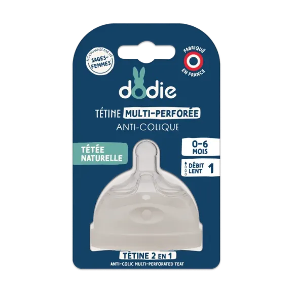 Tétine anti-colique multi-perforée Dodie - une tétine
