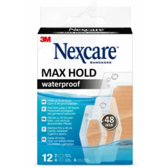 Max Hold pansements waterproof Nexcare - boite de 12 pansements