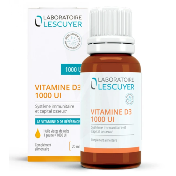 Vitamine D3 1000 UI Lescuyer - flacon de 20ml