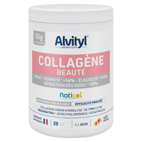 Collagène beauté naticol goût pêche Alvityl - pot de 20 doses