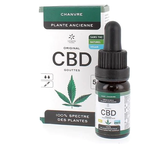 CBD 5% bio Lemon Pharma - huile aromatique, anti-stress