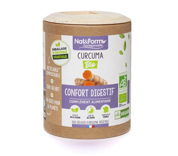 Curcuma Bio En Complément Alimentaire - 180 Gélules - Fabriqué En France - Avec Curcumine Et Pipérine - Pour Articulations Et Bien-être