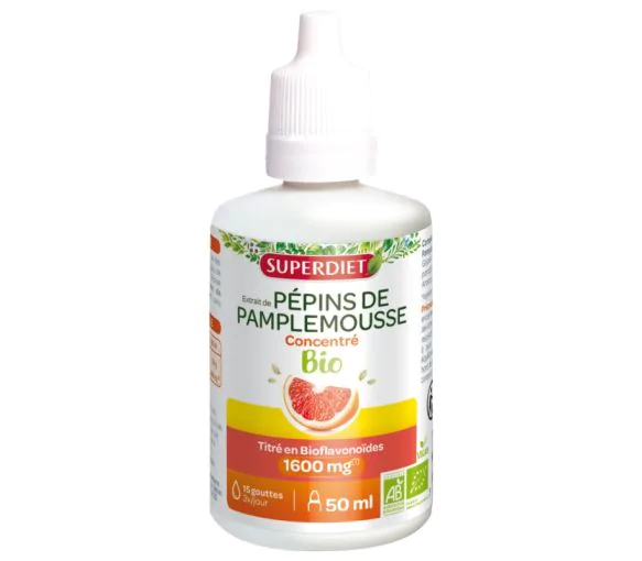 Extrait de ppins de pamplemousse 1600mg bio Super Diet - complment  alimentaire