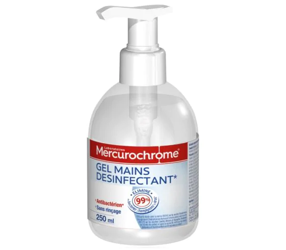 Gel mains dsinfectant Mercurochrome