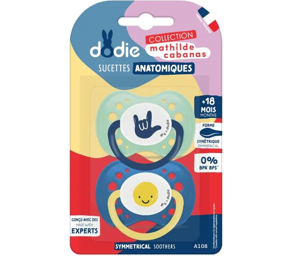 Dodie Confezione da 6 Ciucci Anatomici, per Bambina, dai 18 Mesi, Senza BPA, Resistente