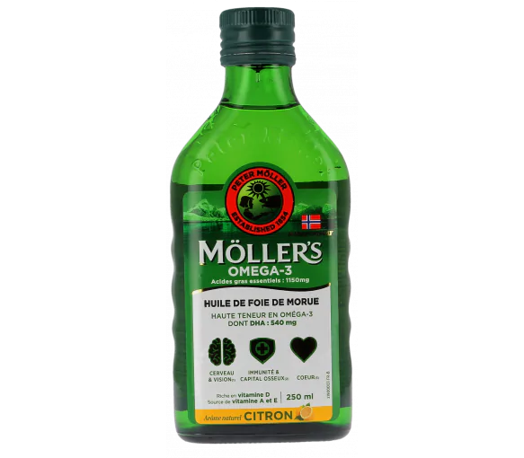 Omega-3 Huile de foie de morue arôme citron Möller's